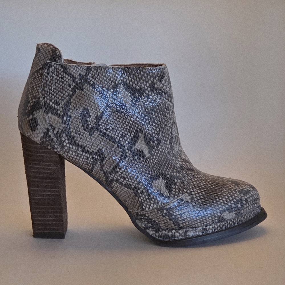 Jeffrey Campbell Snakeskin Ankle Booties - Gray